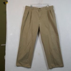 Dockers Mens Beige Pleated Front Straight Leg Classic Fit Pant Size W40 L32